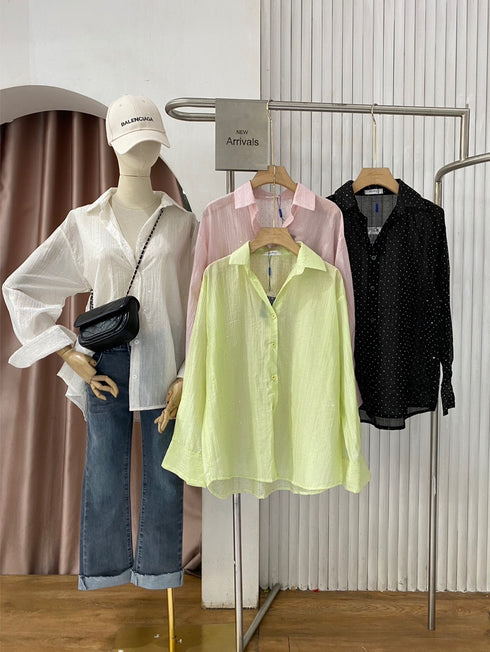 Casual Crystal Embedder Summer Comfy Shirts